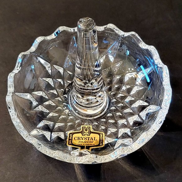 NEW Vintage Crystal Ring Tray, 24% Lead Crystal - Picture 2 of 4